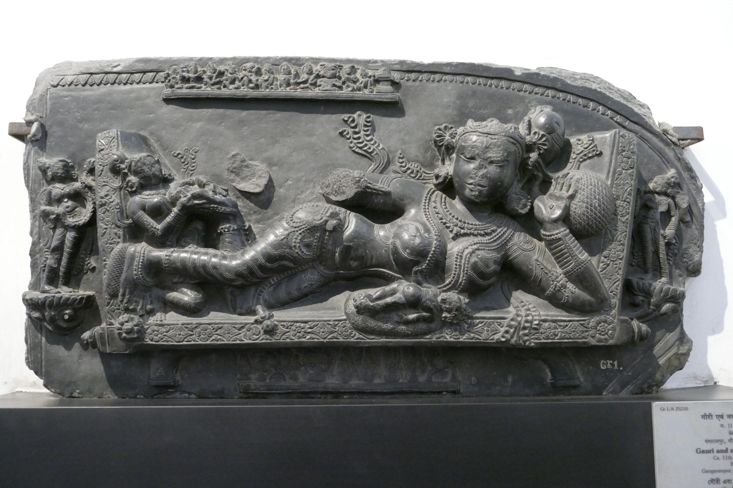 Stone sculptures in a gallery of the Indian Museum