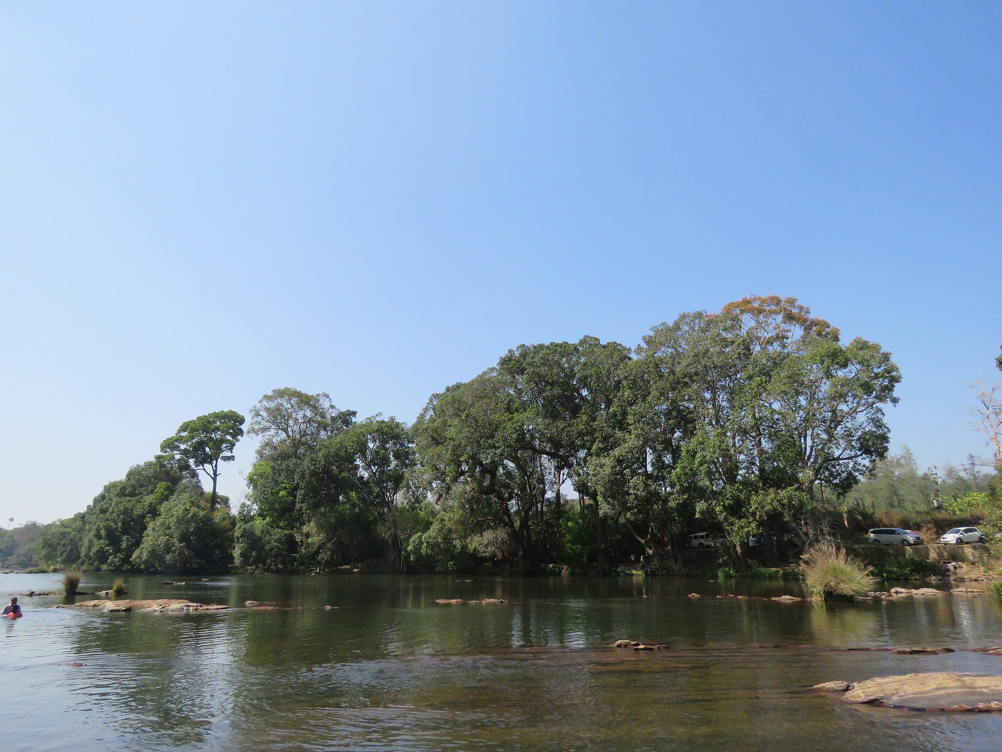 The Kaveri river near Dubare in Kodagu under a clear sky