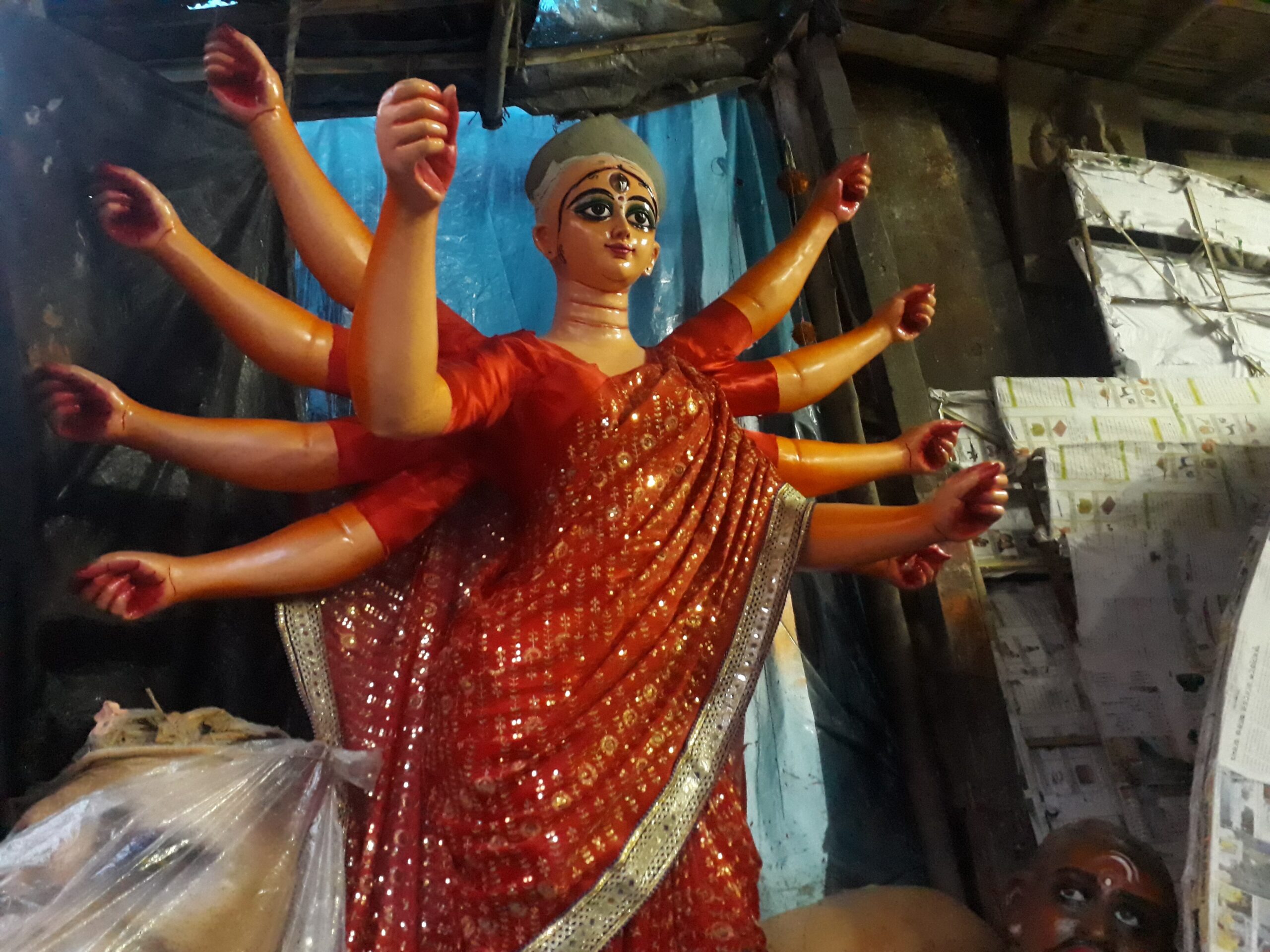 Idol-makers at work in a Kumartuli lane
