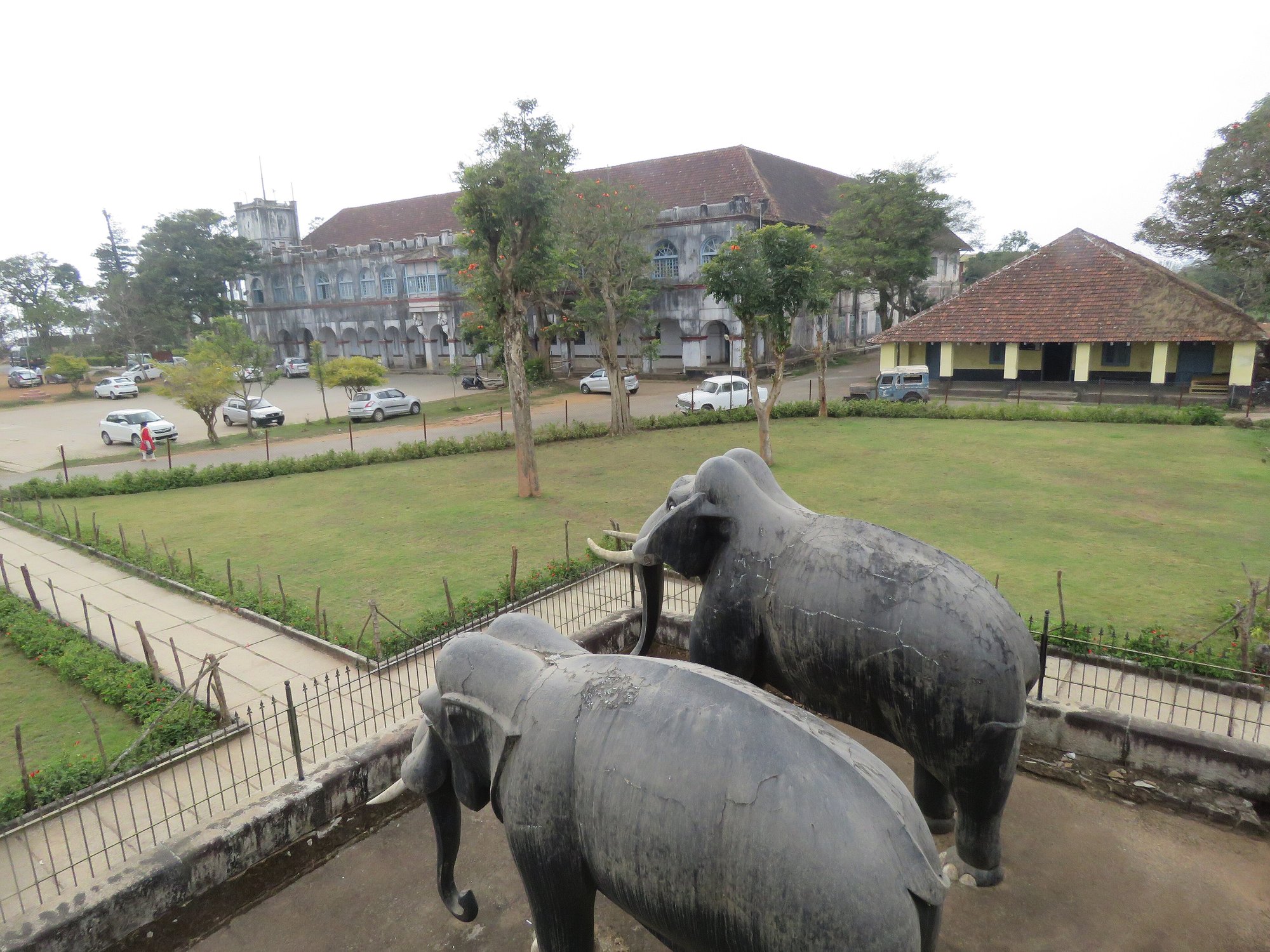 Elephant statues in the courtyard of Madikeri Fort