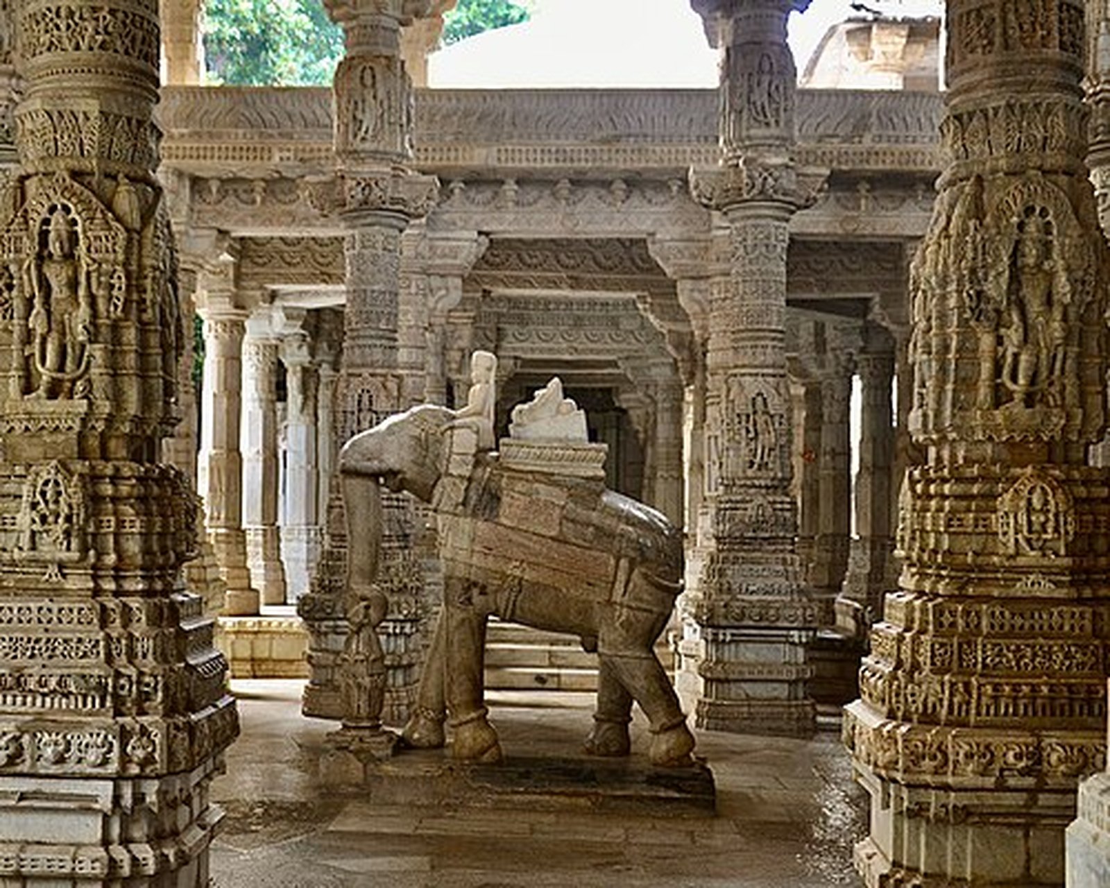 Carved marble interior of Ranakpur Jain Temple