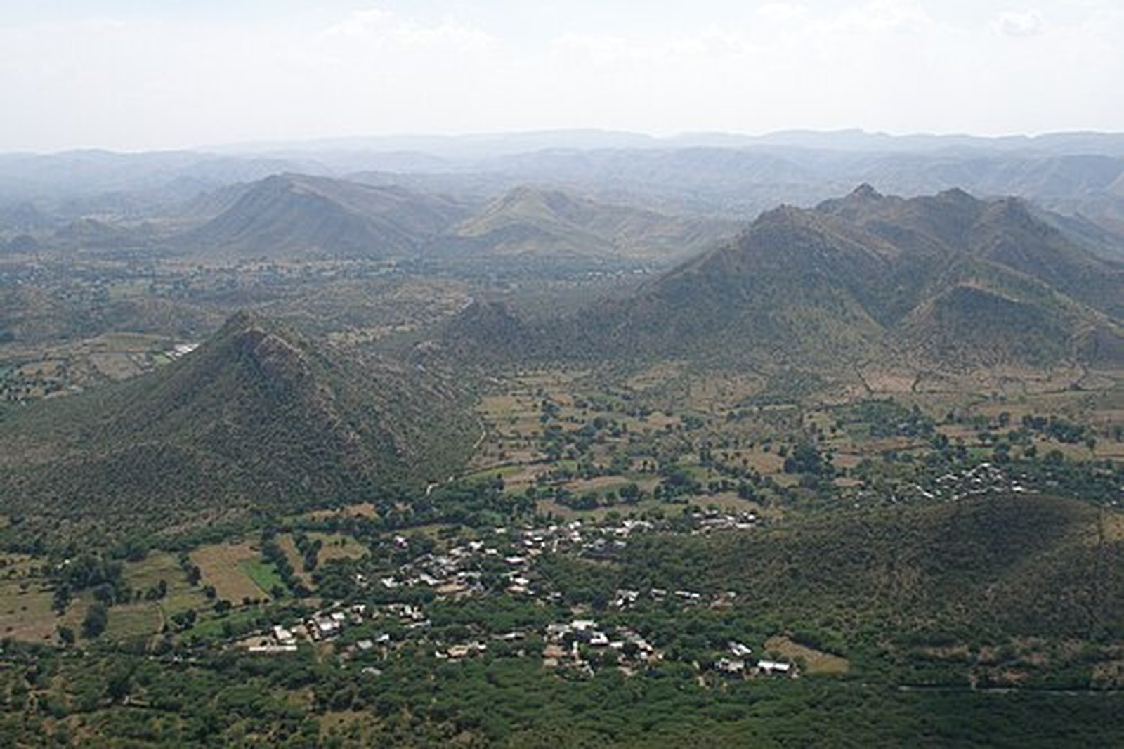 Rolling dry-deciduous Aravalli hills around Udaipur