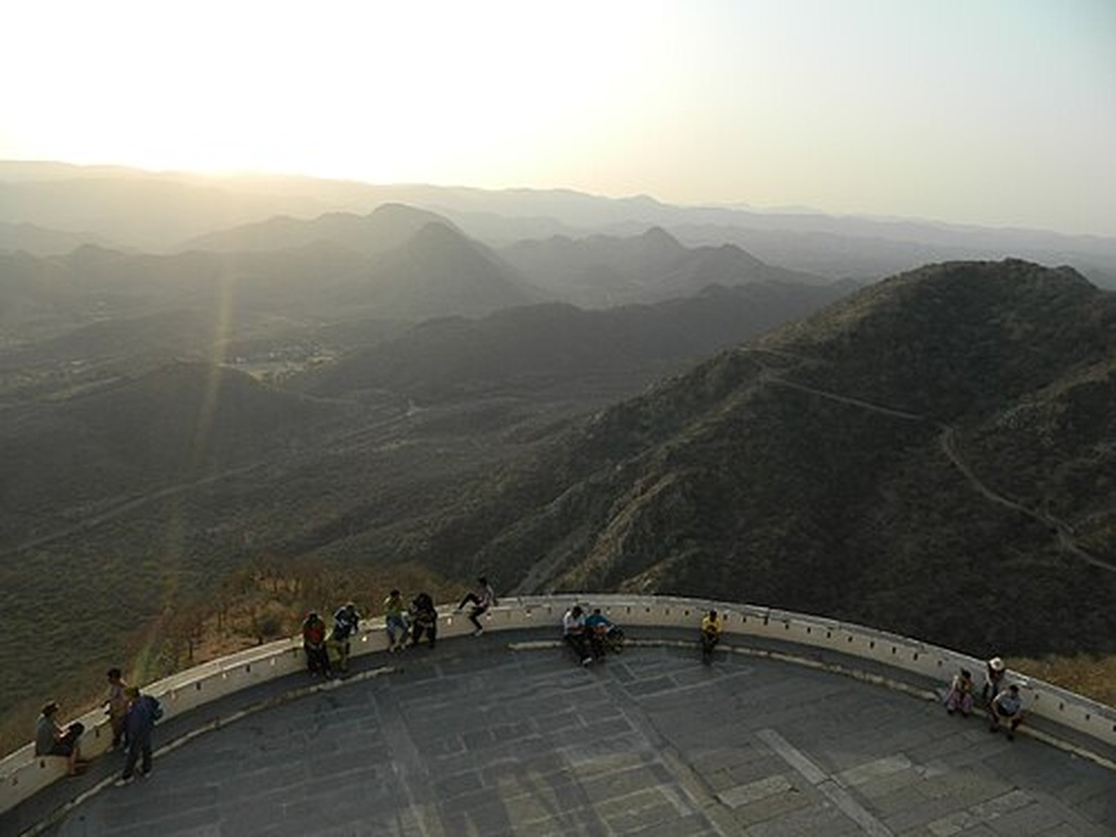 Aravalli ridges stretching to the horizon from the Sajjangarh terrace