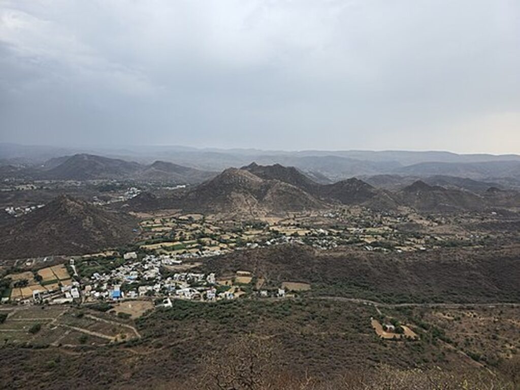 View over the Aravalli hills and Udaipur from Sajjangarh