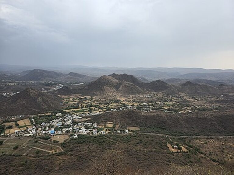 View over the Aravalli hills and Udaipur from Sajjangarh